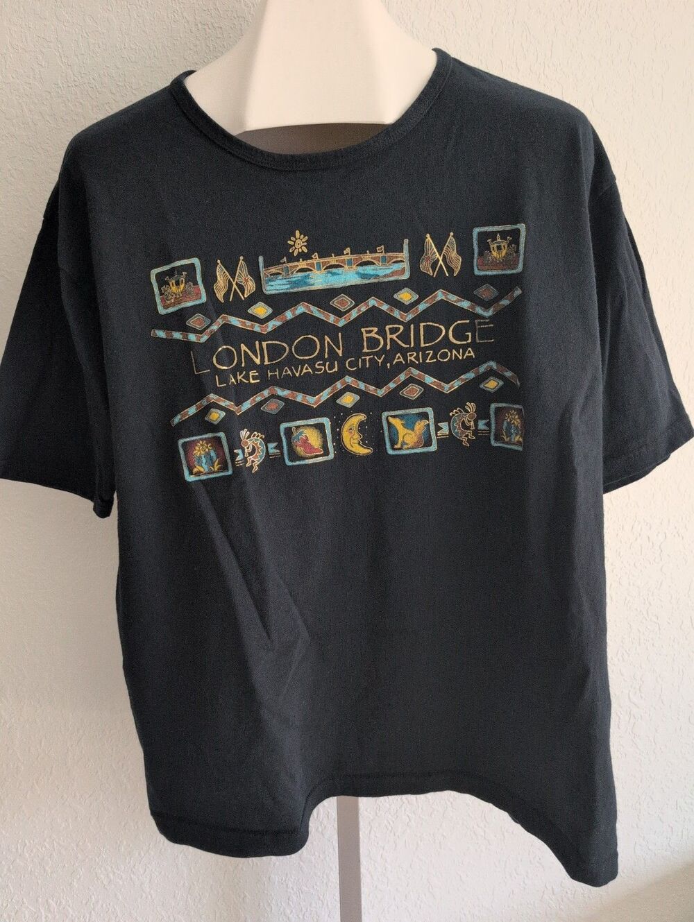 Vintage Anvil T Shirt Womens Black XL London Bridge Lake Havasu City Arizona SW